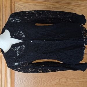 Black lace top with tank New M